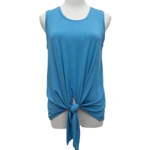 Karen Kane Royal Blue Sleeveless Front Tie Tank Top Blouse Size Small